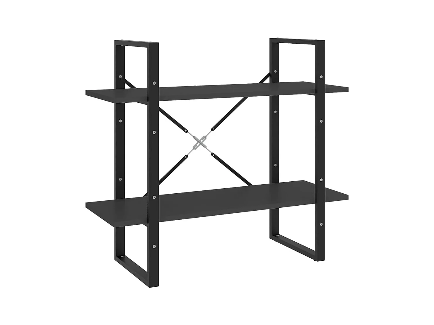Bibliothèque | Etagère de rangement | Meuble de rangement à 2 niveaux Gris 80x30x70 cm bois d'ingénierie