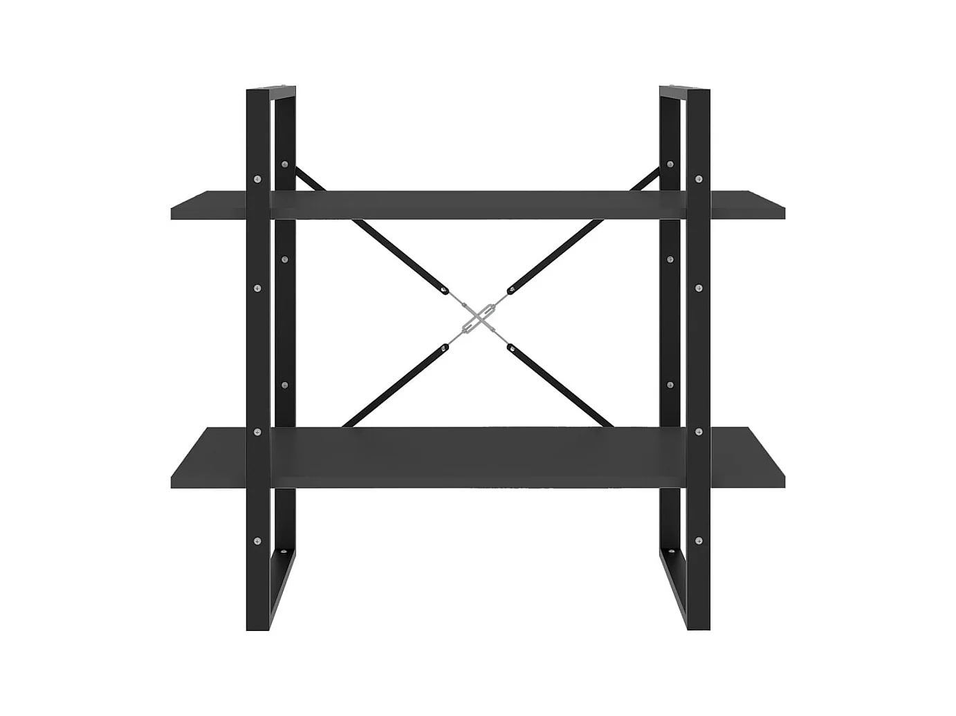 Bibliothèque | Etagère de rangement | Meuble de rangement à 2 niveaux Gris 80x30x70 cm bois d'ingénierie