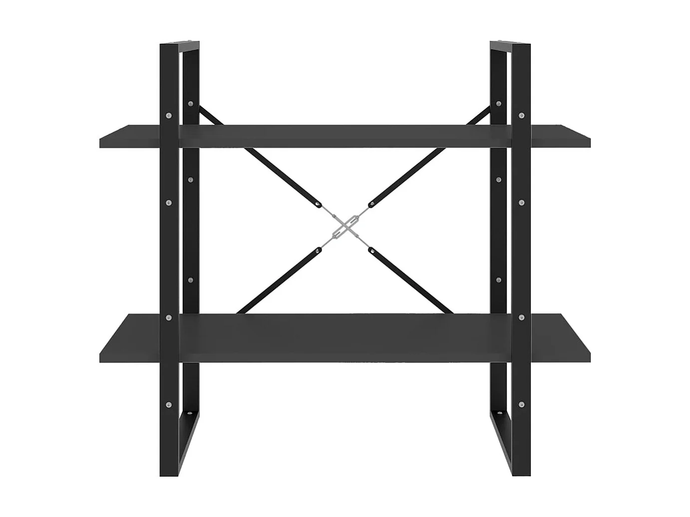 Bibliothèque | Etagère de rangement | Meuble de rangement à 2 niveaux Gris 80x30x70 cm bois d'ingénierie