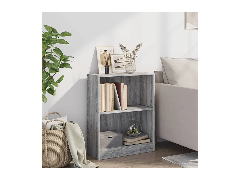 Bibliothèque | Etagère de rangement | Meuble de rangement Sonoma gris 60x24x76 cm Bois d'ingénierie