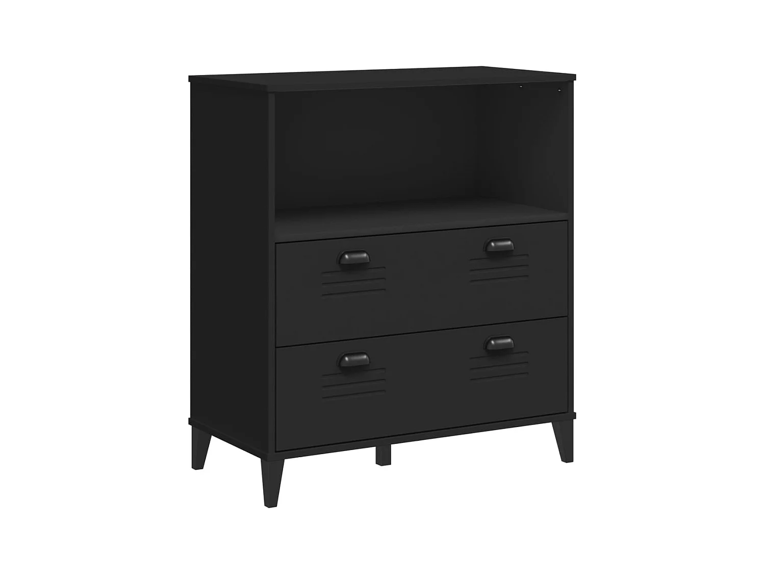 Bibliothèque | Etagère de rangement | Meuble de rangement VIKEN noir 80x40x90 cm bois d'ingénierie