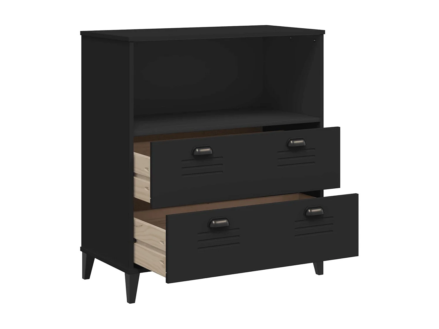 Libreria | Scaffale | Mobile di stoccaggio VIKEN Nera 80x40x80 cm in Legno Multistrato