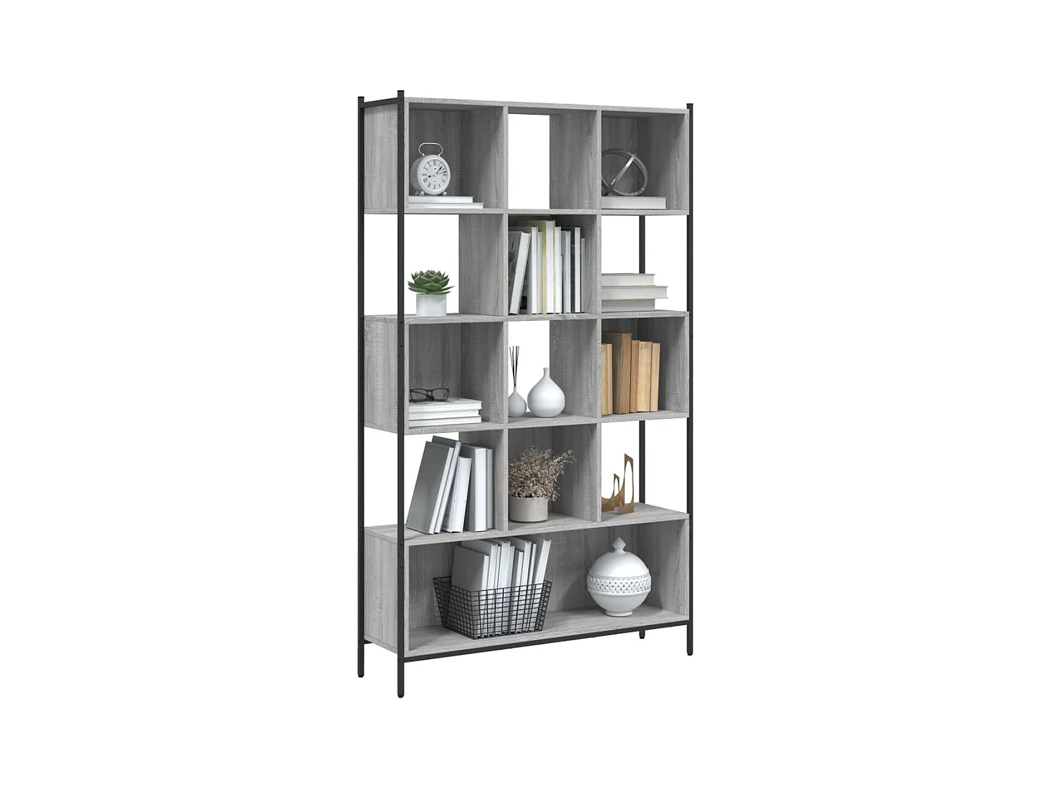 Bibliothèque | Etagère de rangement | Meuble de rangement sonoma gris 102x28x172 cm bois d'ingénierie