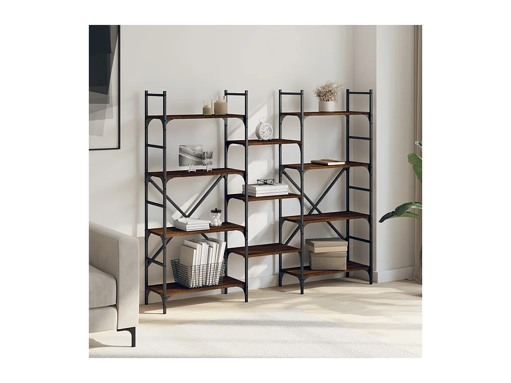 Bibliothèque | Etagère de rangement | Meuble de rangement chêne marron 160x28,5x136,5 cm bois d'ingénierie