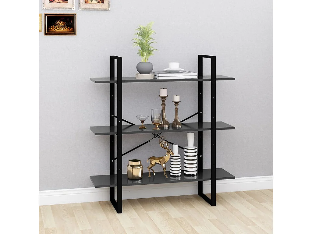 Bibliothèque | Etagère de rangement | Meuble de rangement gris 100x30x105 cm bois d’ingénierie