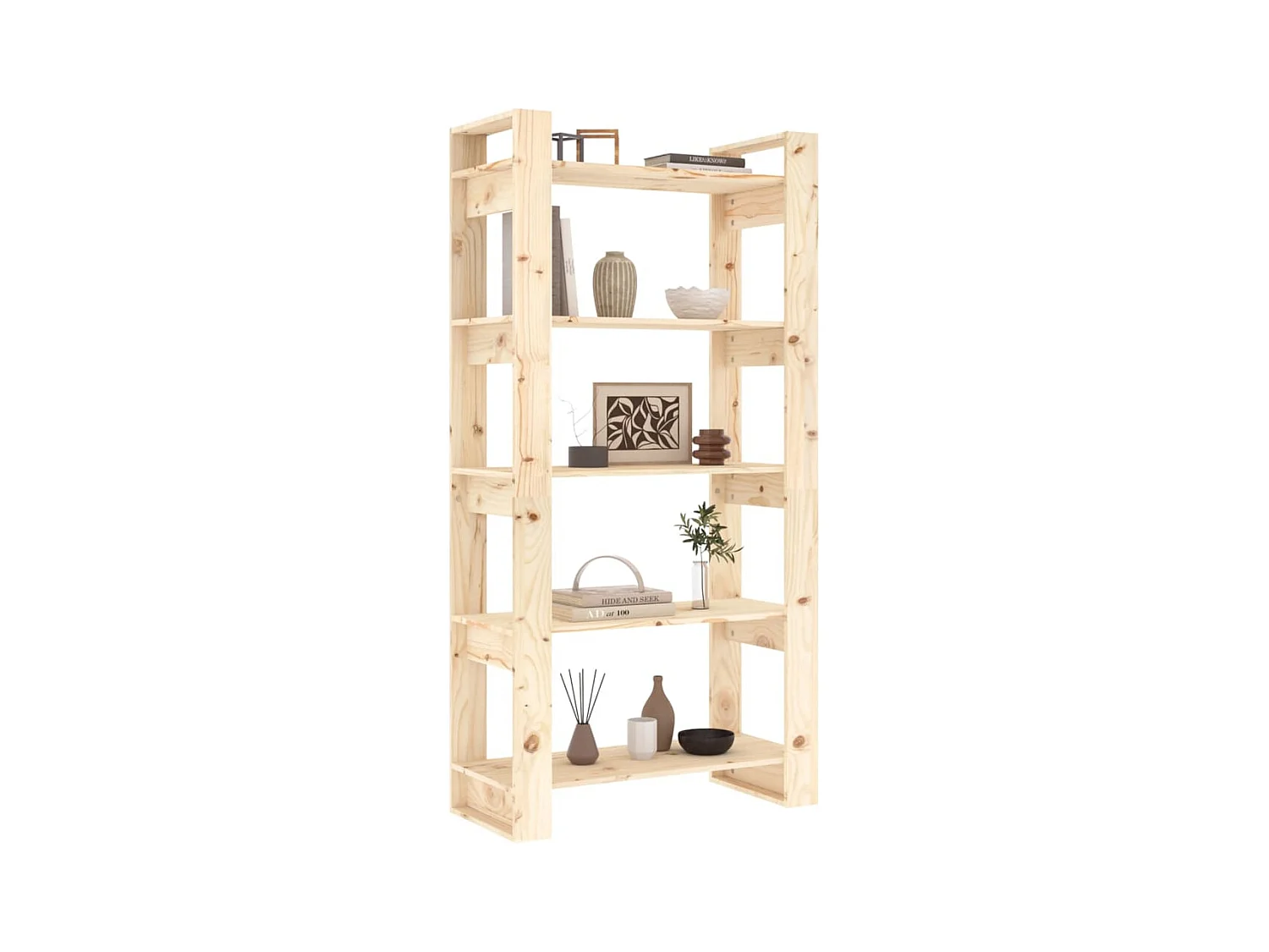 Bibliothèque | Etagère de rangement | Meuble de rangement 80x35x160 cm Bois massif