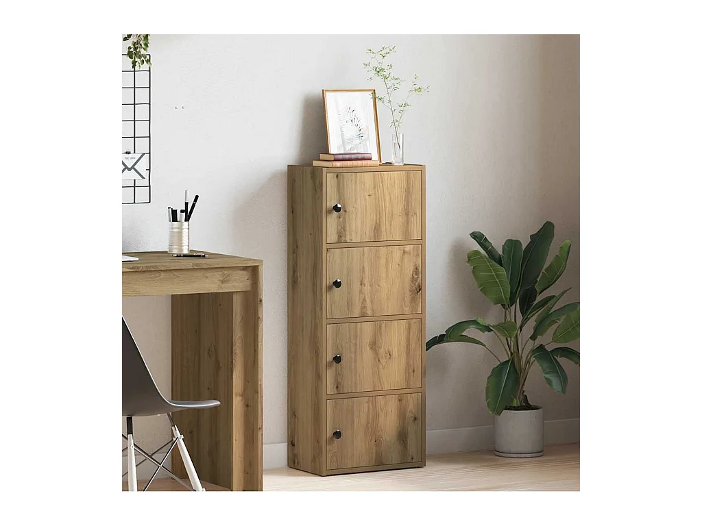 Bibliothèque | Etagère de rangement | Meuble de rangement chêne artisanal 40x24x102 cm bois d'ingénierie