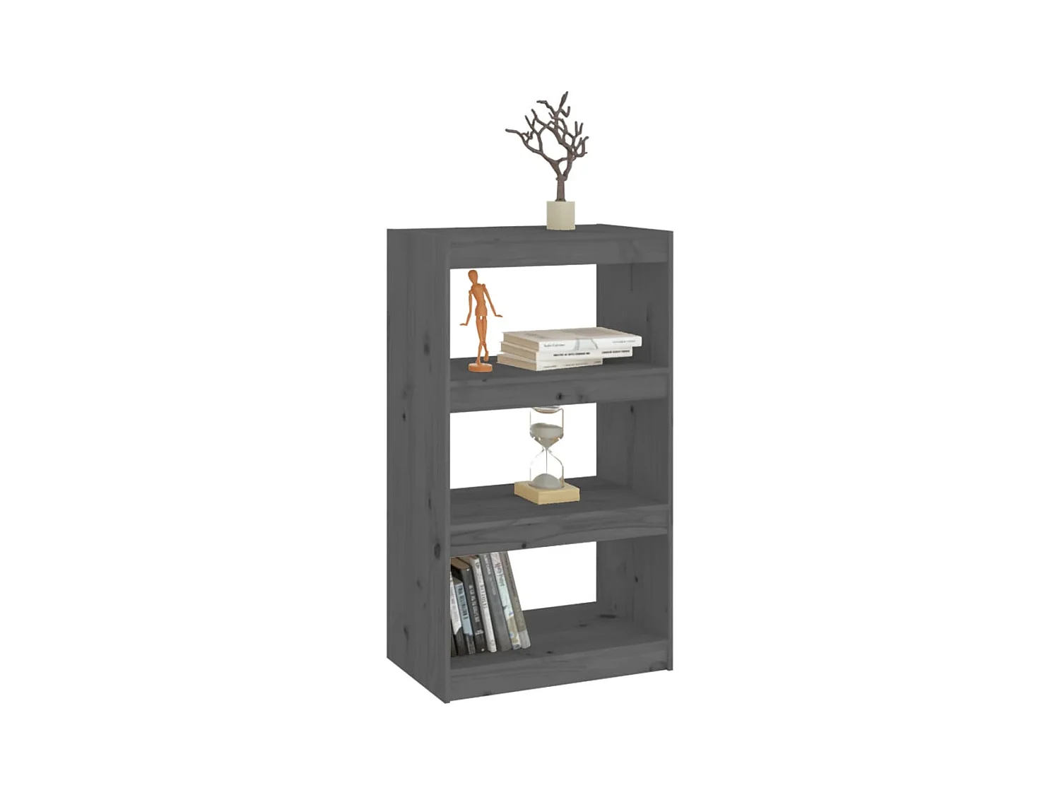 Bibliothèque | Etagère de rangement | Meuble de rangement Gris 60x30x103,5 cm Pin massif