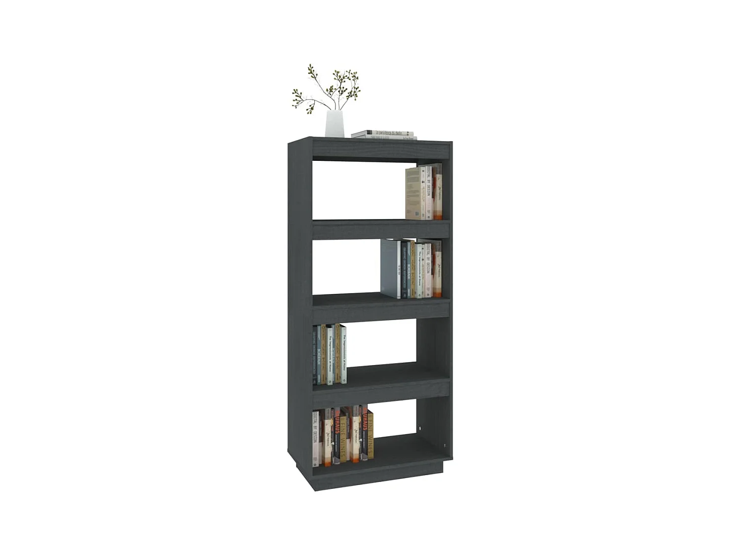 Bibliothèque | Etagère de rangement | Meuble de rangement Gris 60x35x135 cm Pin massif