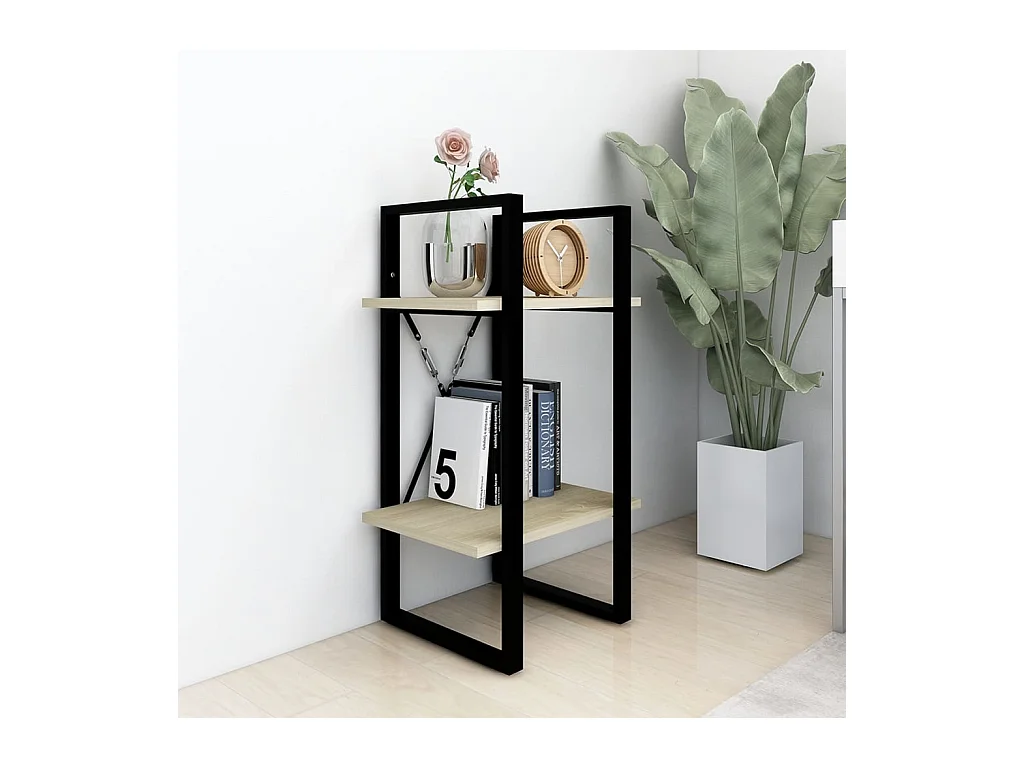 Bibliothèque | Etagère de rangement | Meuble de rangement à 2 niveaux chêne sonoma bois d'ingénierie