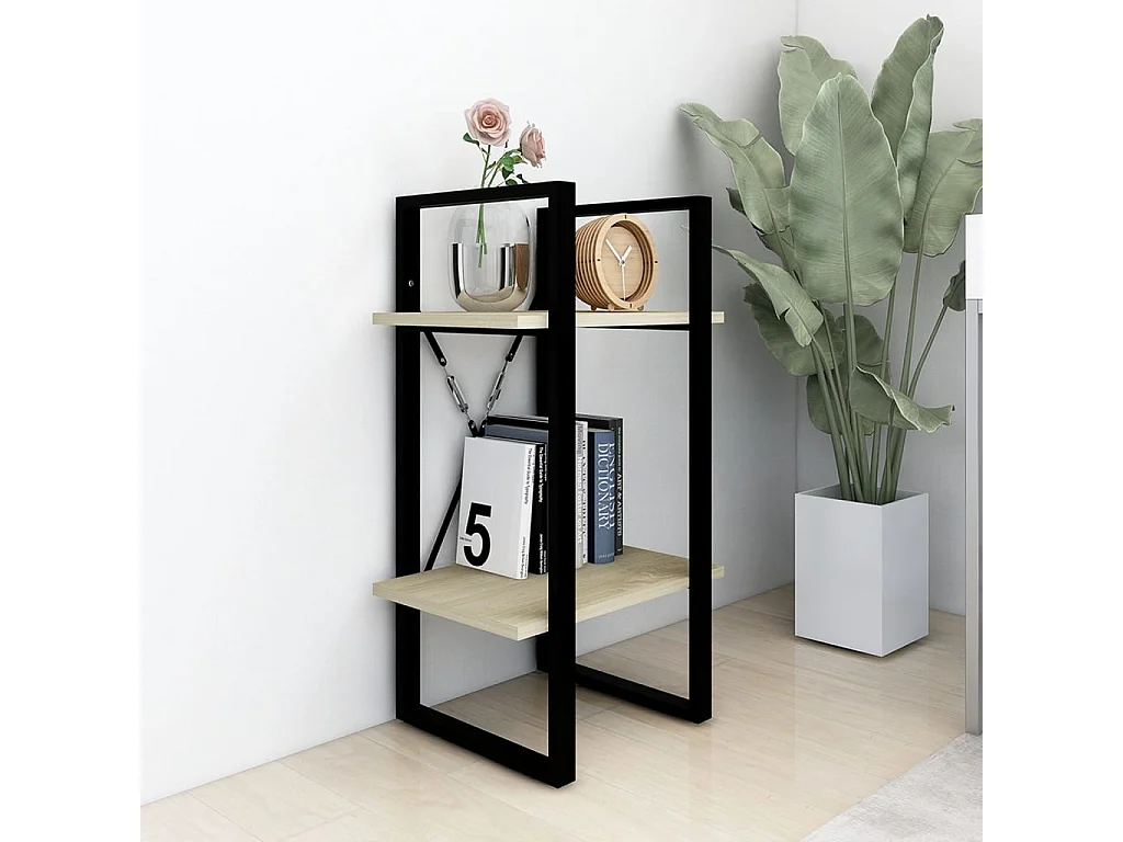 Bibliothèque | Etagère de rangement | Meuble de rangement à 2 niveaux chêne sonoma bois d'ingénierie