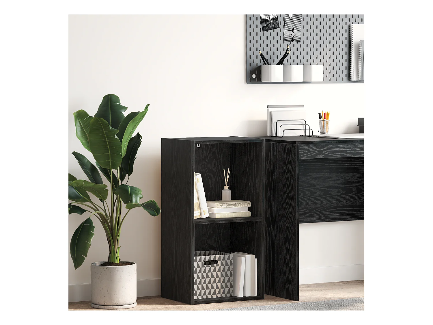 Libreria | Scaffale | Mobile di stoccaggio Rovere nero 40 x 30 x 77 cm Legno multistrato