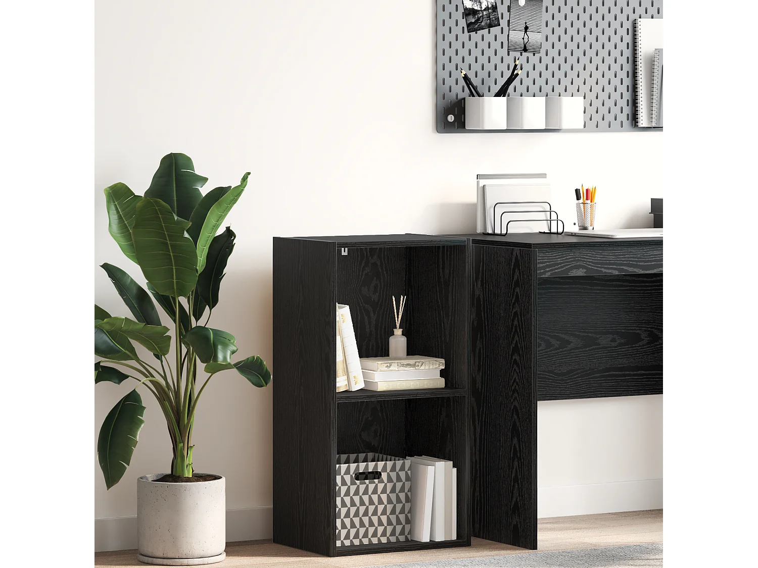 Libreria | Scaffale | Mobile di stoccaggio Rovere nero 40 x 30 x 77 cm Legno multistrato