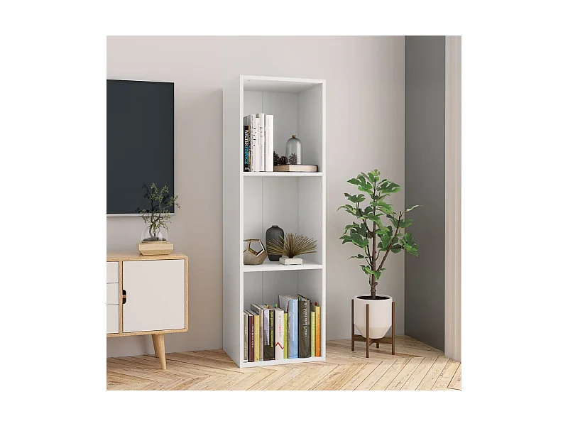 Bibliothèque Meuble TV | Etagère de rangement | Meuble de rangement Blanc 36x30x114 cm Bois d'ingénierie