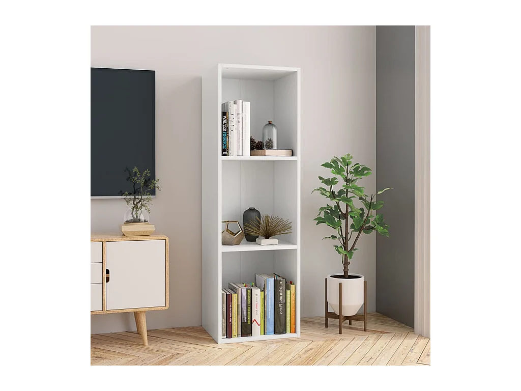 Bibliothèque Meuble TV | Etagère de rangement | Meuble de rangement Blanc 36x30x114 cm Bois d'ingénierie