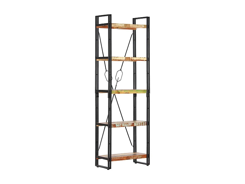 Libreria | Scaffale | Mobile di stoccaggio a 5 Ripiani 60x30x180 cm in Massello di Recupero