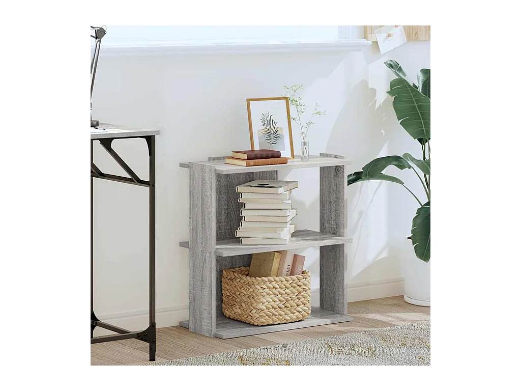 Bibliothèque | Etagère de rangement | Meuble de rangement 3 niveaux sonoma gris 60x30x60cm bois d'ingénierie