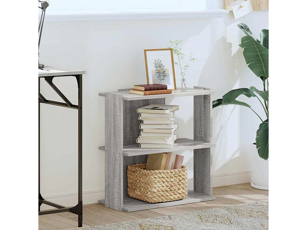 Bibliothèque | Etagère de rangement | Meuble de rangement 3 niveaux sonoma gris 60x30x60cm bois d'ingénierie