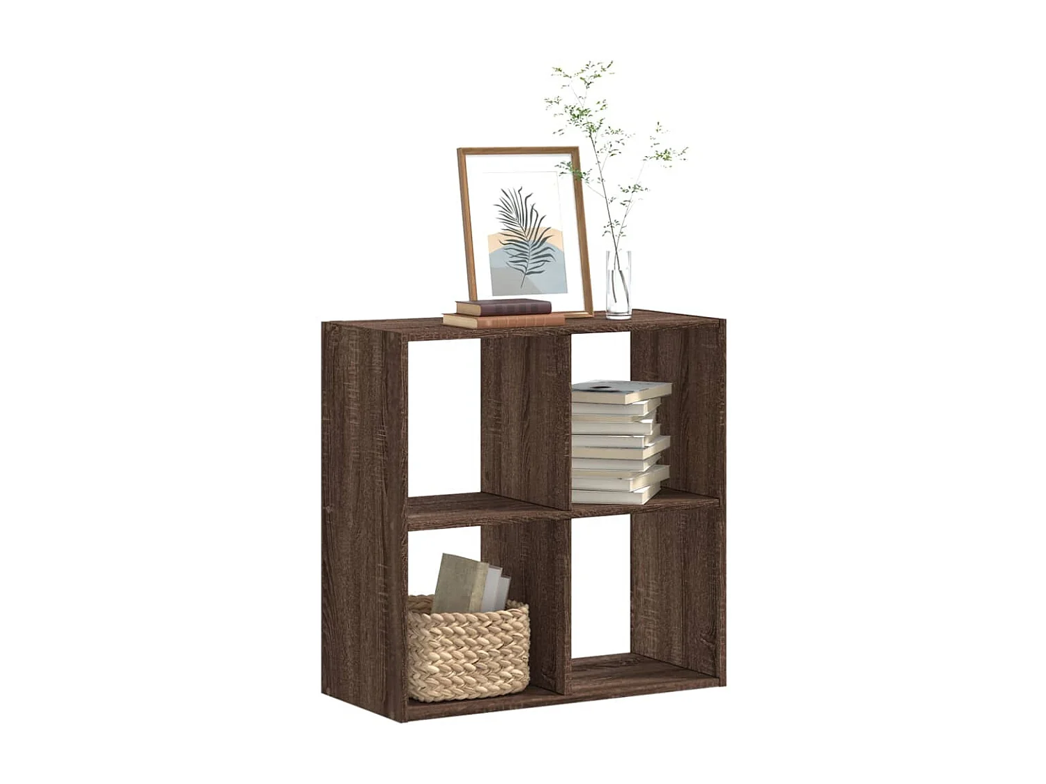 Libreria | Scaffale | Mobile di stoccaggio Rovere Marrone 68,5x32x68,5 cm in Legno Multistrato