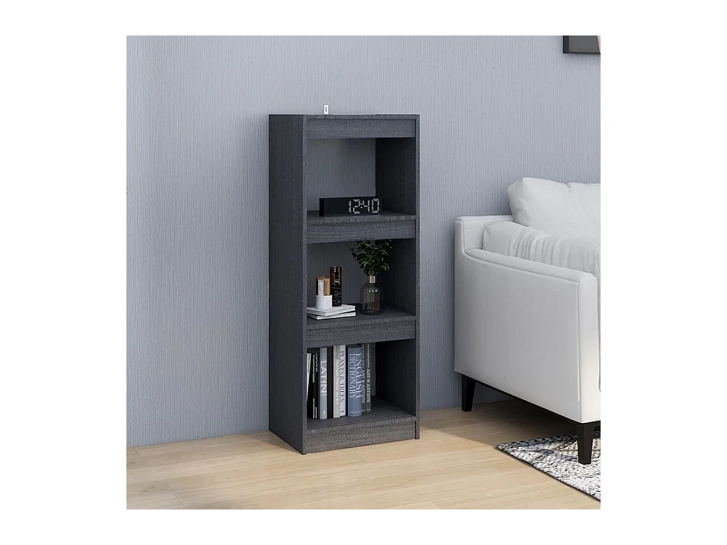 Bibliothèque | Etagère de rangement | Meuble de rangement Gris 40x30x103,5 cm Pin massif