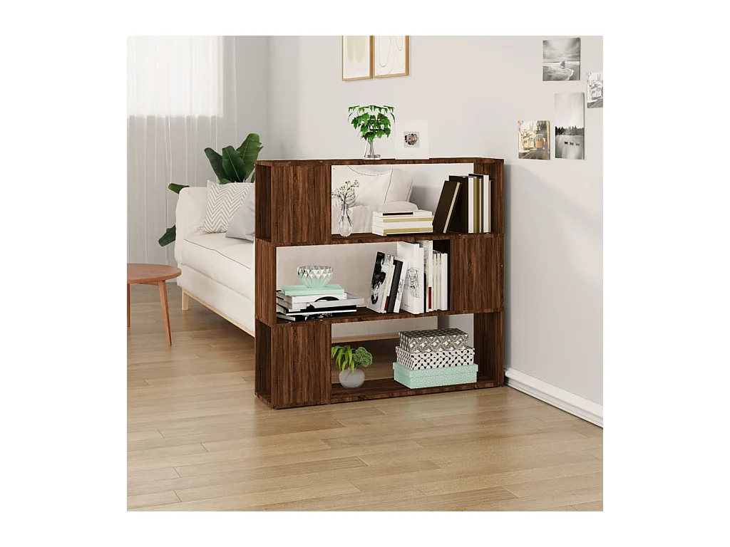 Libreria | Scaffale | Mobile di stoccaggio Divisorio Rovere Marrone 100x24x94 cm