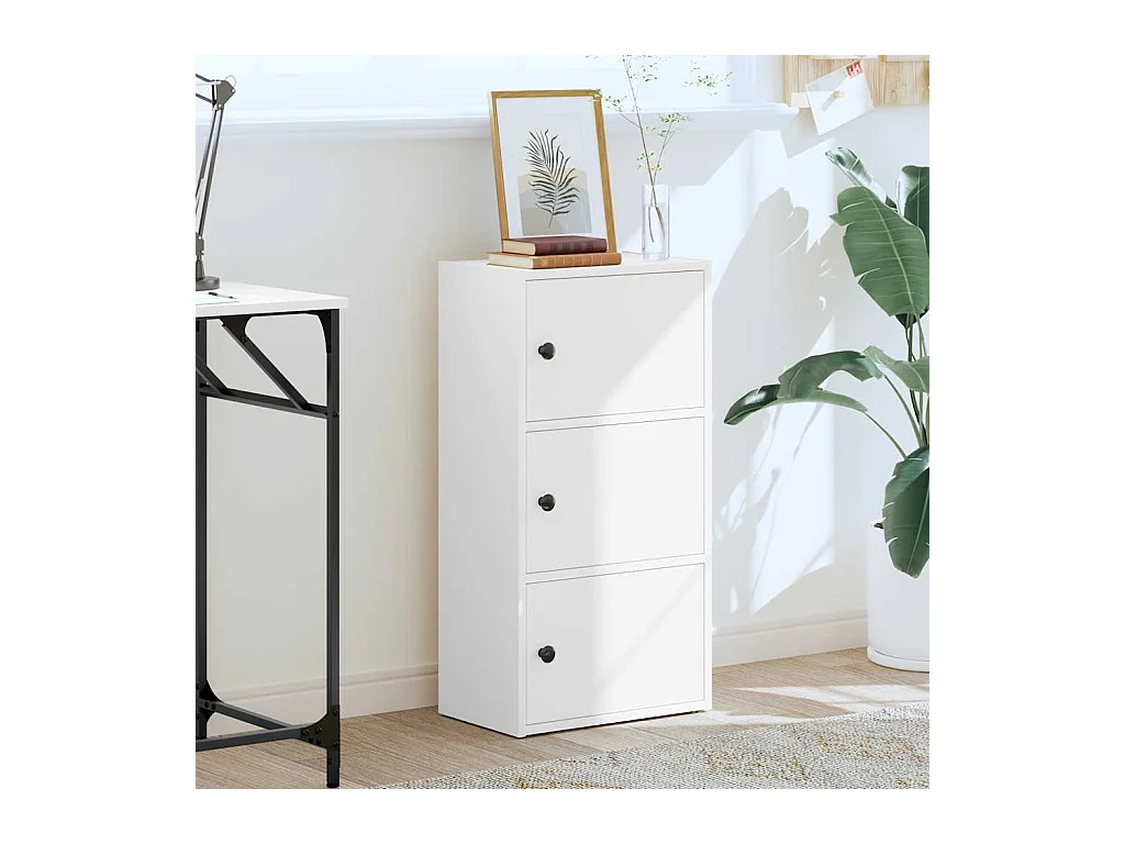 Bibliothèque | Etagère de rangement | Meuble de rangement blanc 40x24x77 cm bois d'ingénierie