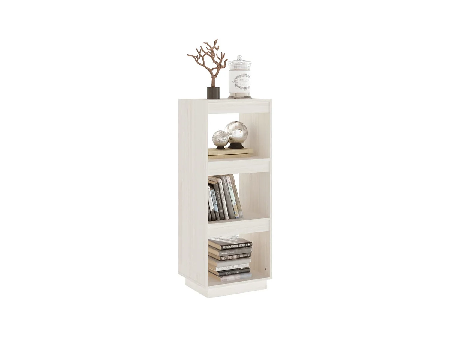 Libreria | Scaffale | Mobile di stoccaggio Divisorio Bianco 40x35x103cm in Legno Massello di Pino