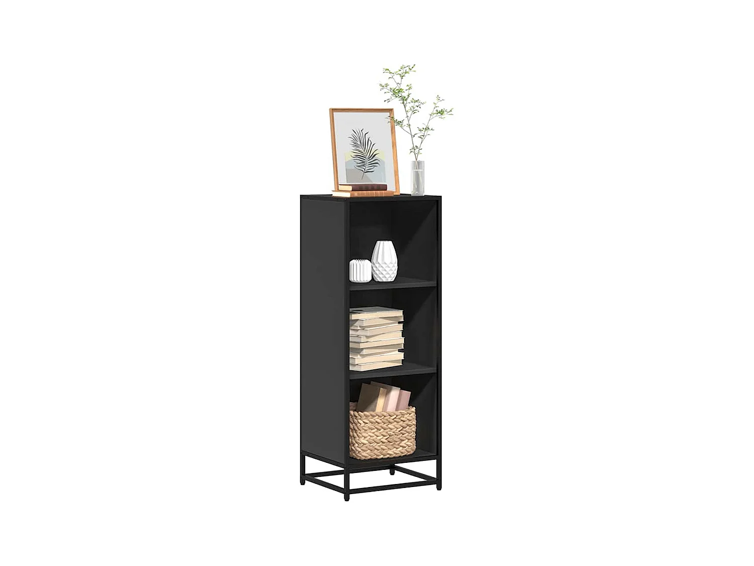 Libreria | Scaffale | Mobile di stoccaggio Nera 40x35x107,5 cm in Legno Multistrato