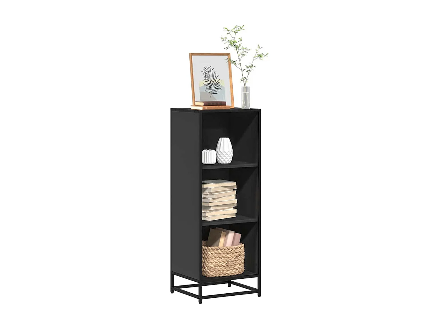 Bibliothèque | Etagère de rangement | Meuble de rangement noir 40x35x107,5 cm bois d'ingénierie