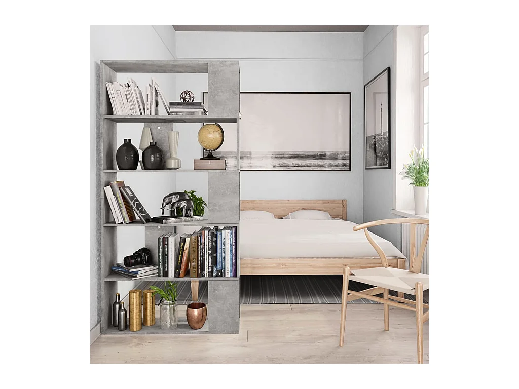 Bibliothèque | Etagère de rangement | Meuble de rangement Gris béton Bois d’ingénierie