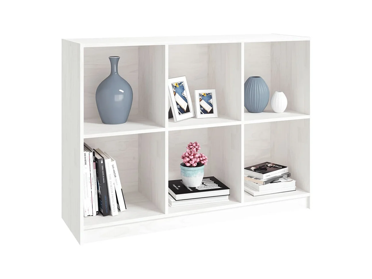 Bibliothèque | Etagère de rangement | Meuble de rangement Blanc 104x33x76 cm bois de pin massif