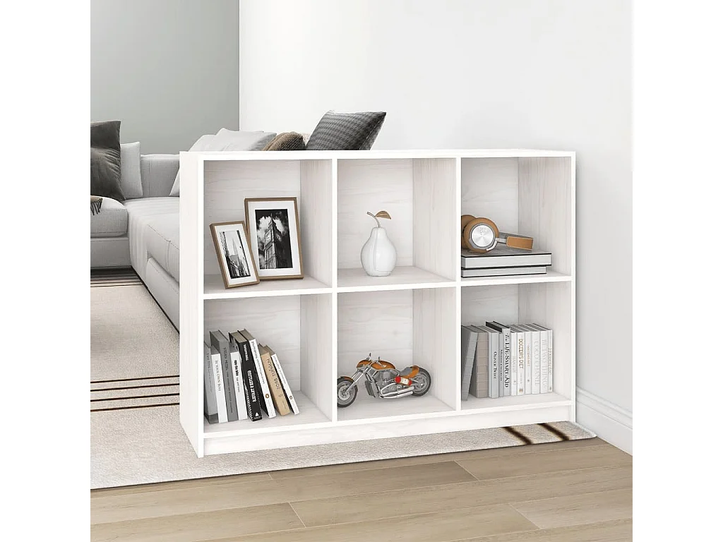 Libreria | Scaffale | Mobile di stoccaggio Bianca 104x33x76 cm in Legno Massello di Pino