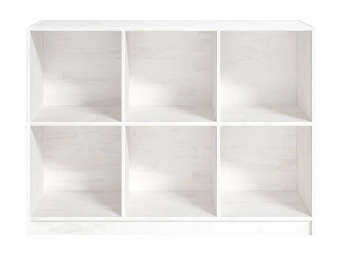 Libreria | Scaffale | Mobile di stoccaggio Bianca 104x33x76 cm in Legno Massello di Pino