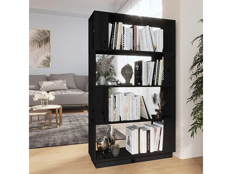 Libreria | Scaffale | Mobile di stoccaggio Divisorio Bianco 80x25x132 cm Legno Massello di Pino