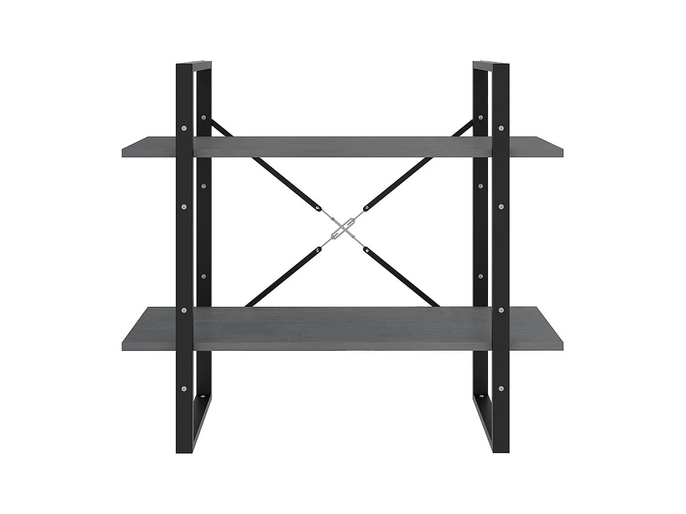 Bibliothèque | Etagère de rangement | Meuble de rangement à 2 niveaux Gris 80x30x70 cm Bois de pin massif