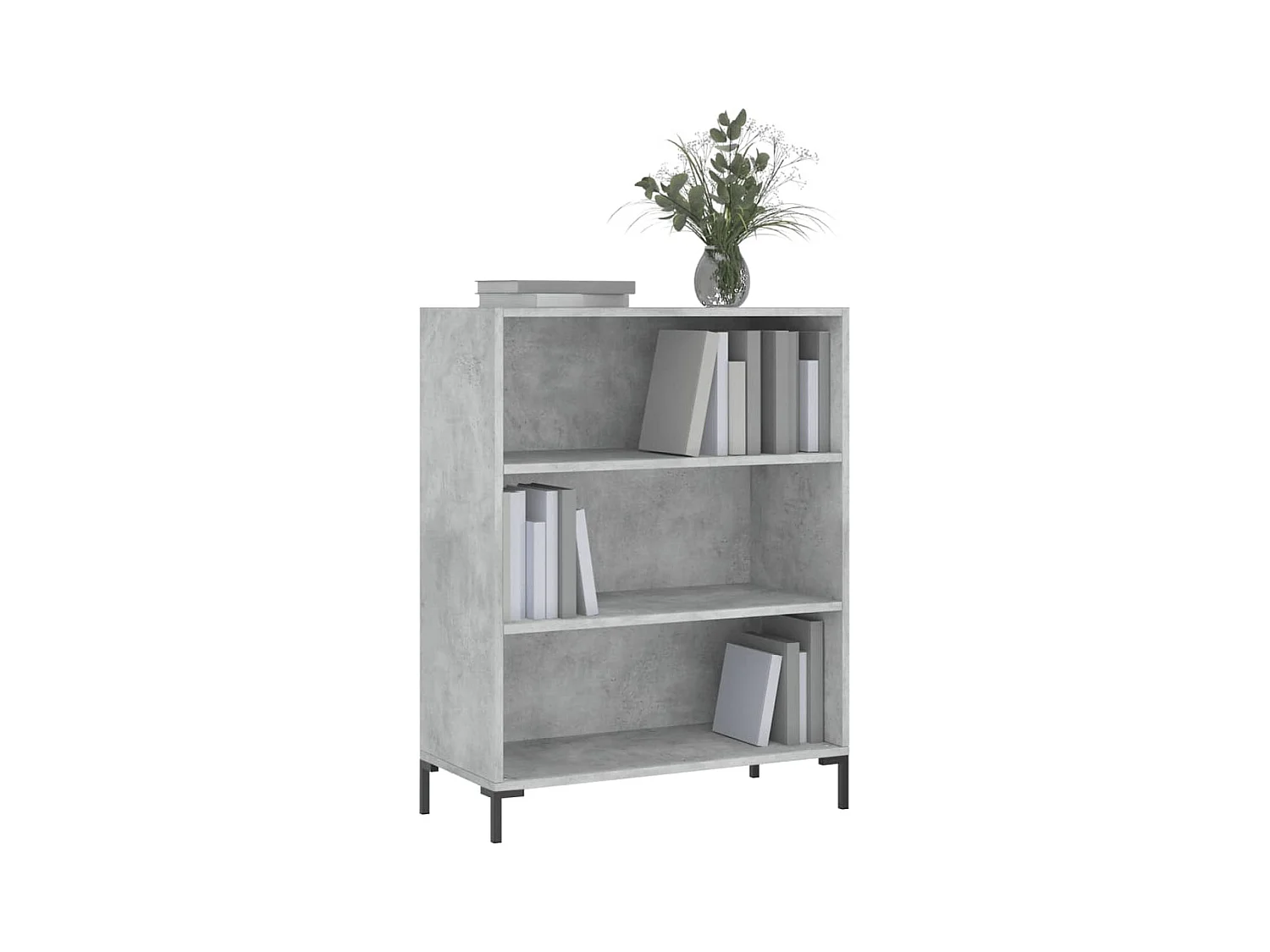 Bibliothèque | Etagère de rangement | Meuble de rangement gris béton 69,5x32,5x90 cm bois d'ingénierie