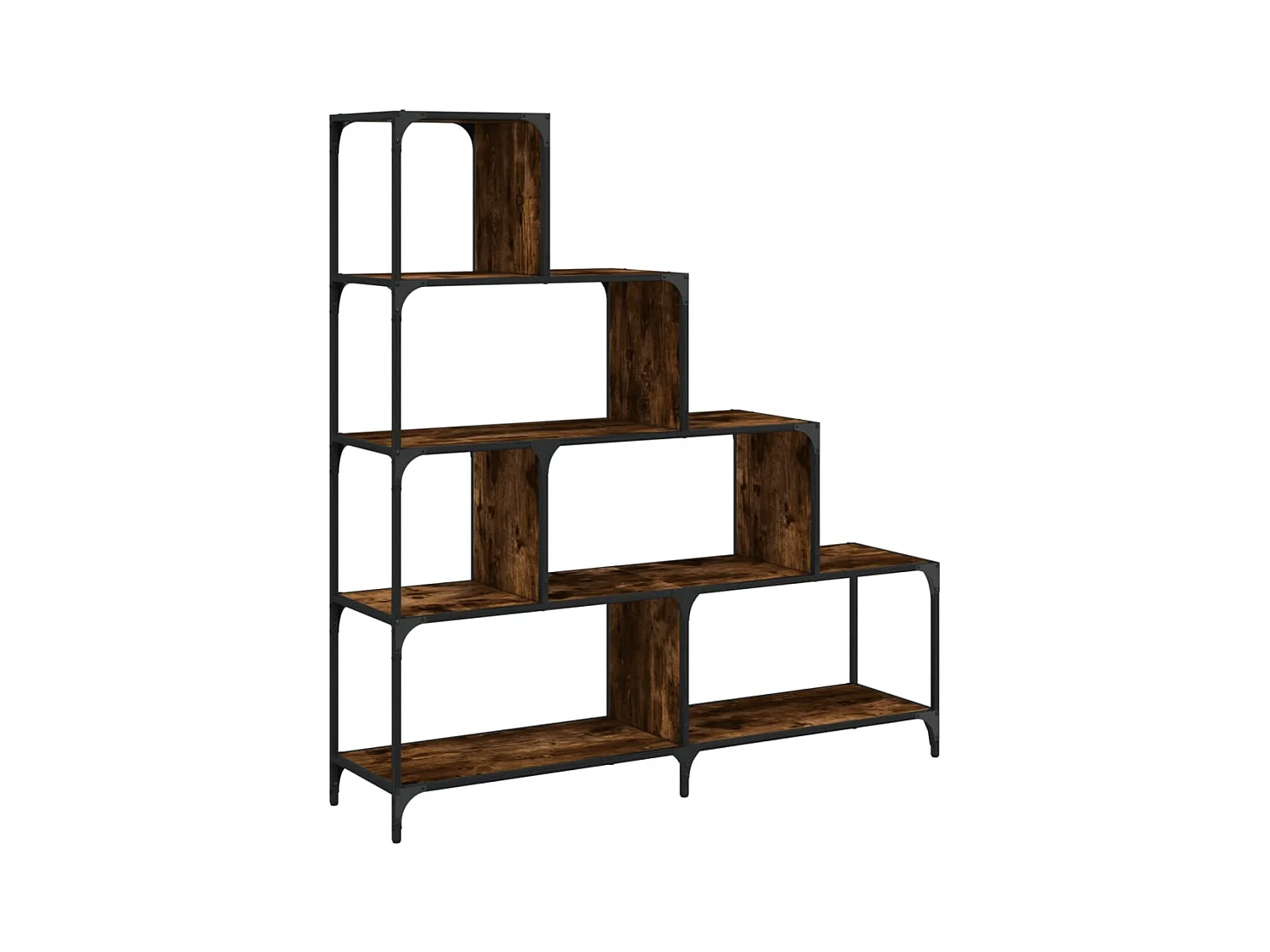 Bibliothèque | Etagère de rangement | Meuble de rangement à 4 niveaux chêne fumé bois d'ingénierie