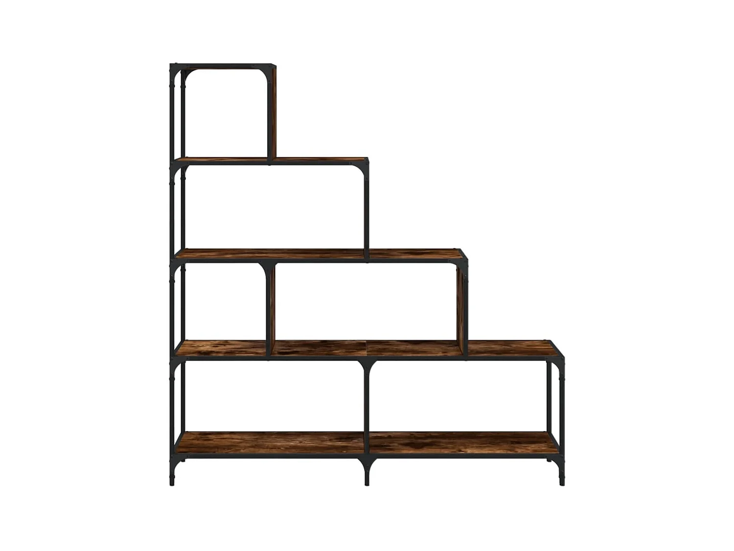 Bibliothèque | Etagère de rangement | Meuble de rangement à 4 niveaux chêne fumé bois d'ingénierie