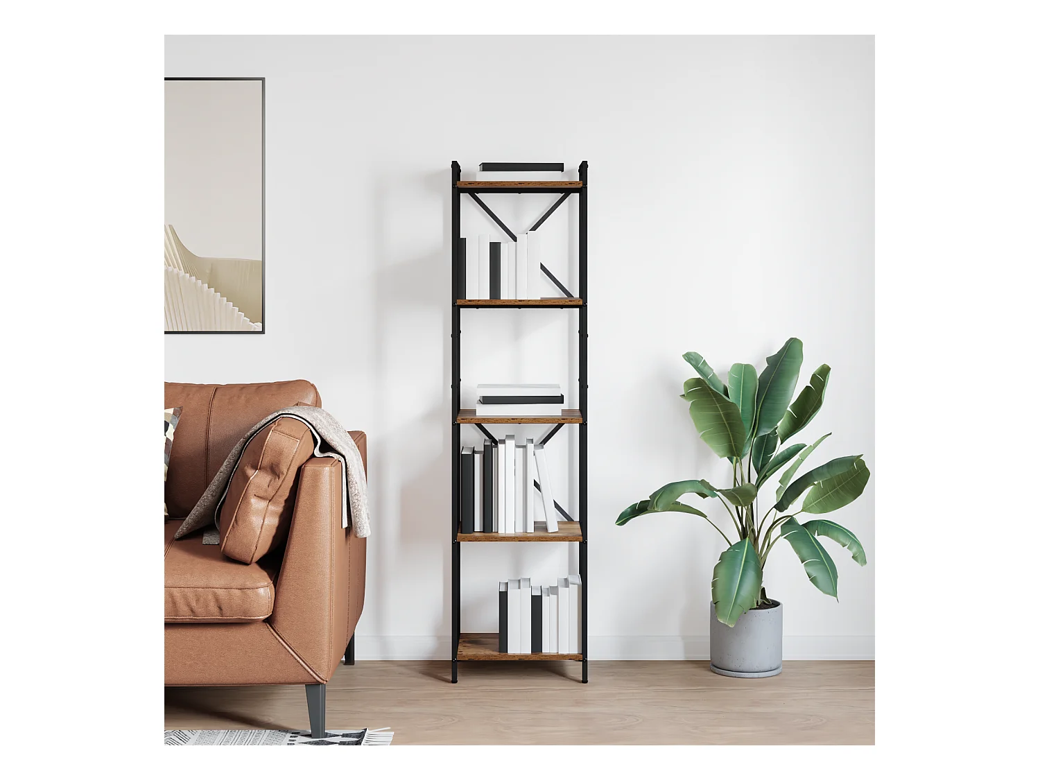 Bibliothèque | Etagère de rangement | Meuble de rangement Bois ancien 40 x 30 x 153 cm Bois d'ingénierie