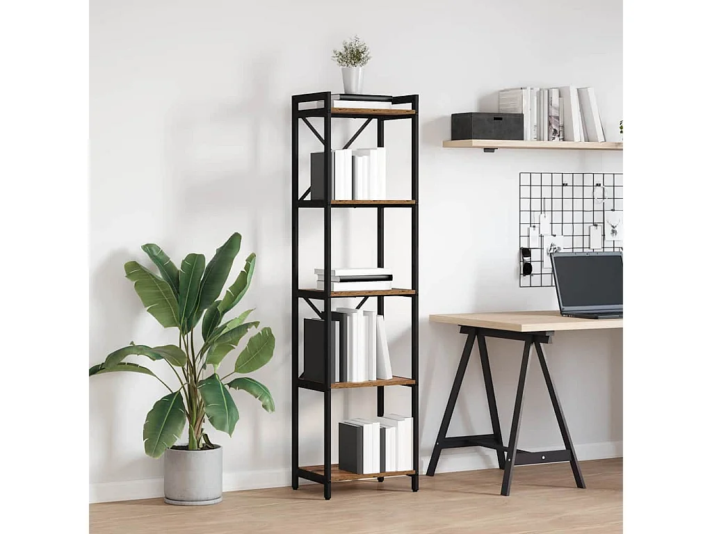 Bibliothèque | Etagère de rangement | Meuble de rangement Bois ancien 40 x 30 x 153 cm Bois d'ingénierie