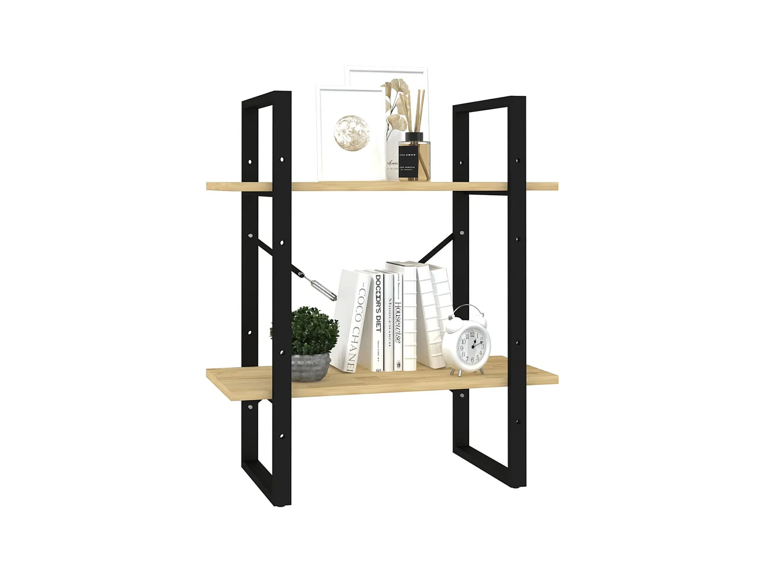 Bibliothèque | Etagère de rangement | Meuble de rangement à 2 niveaux 60x30x70 cm Bois de pin massif