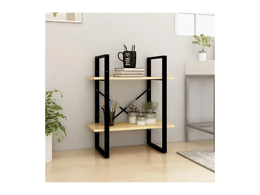 Libreria | Scaffale | Mobile di stoccaggio a 2 Ripiani 60x30x70 cm in Legno Massello di Pino