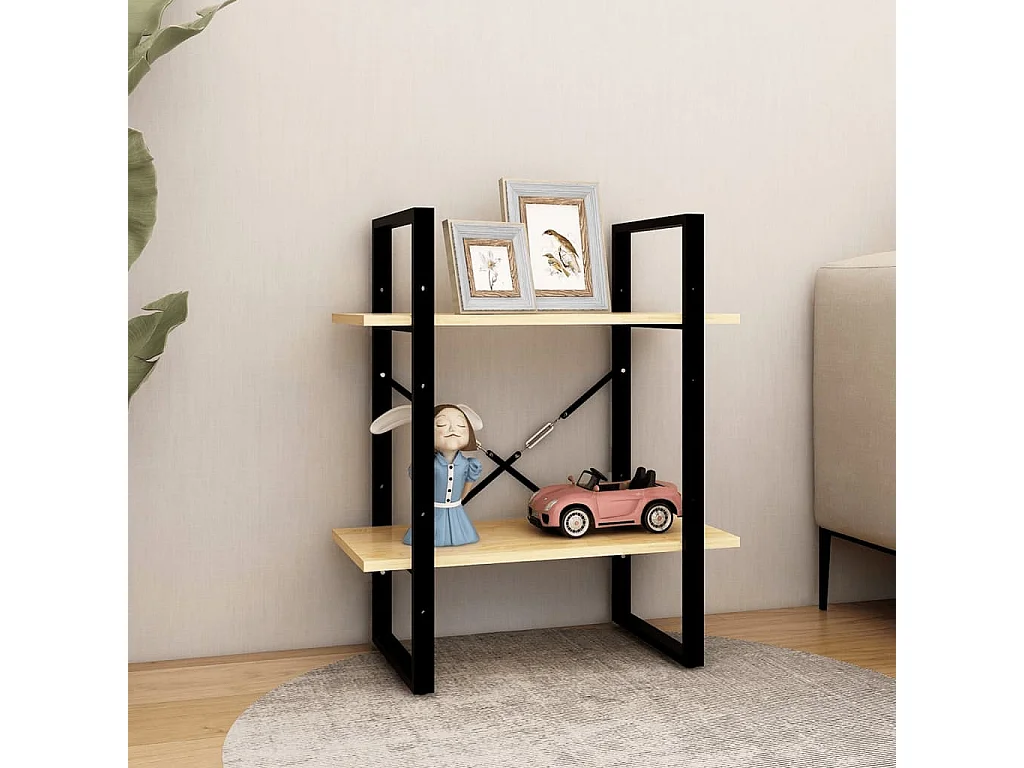 Libreria | Scaffale | Mobile di stoccaggio a 2 Ripiani 60x30x70 cm in Legno Massello di Pino