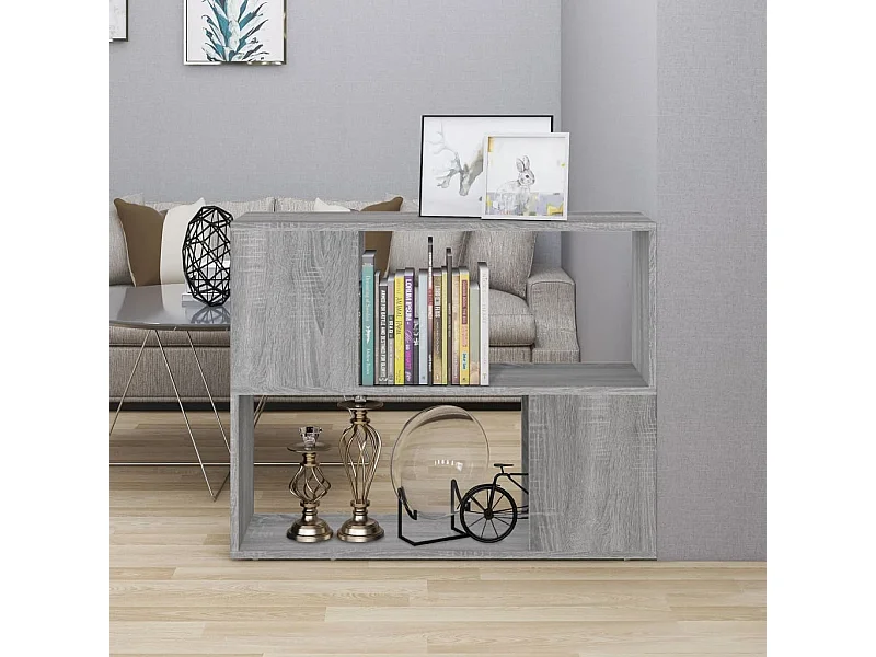Bibliothèque | Etagère de rangement | Meuble de rangement Sonoma gris 80x24x63 cm