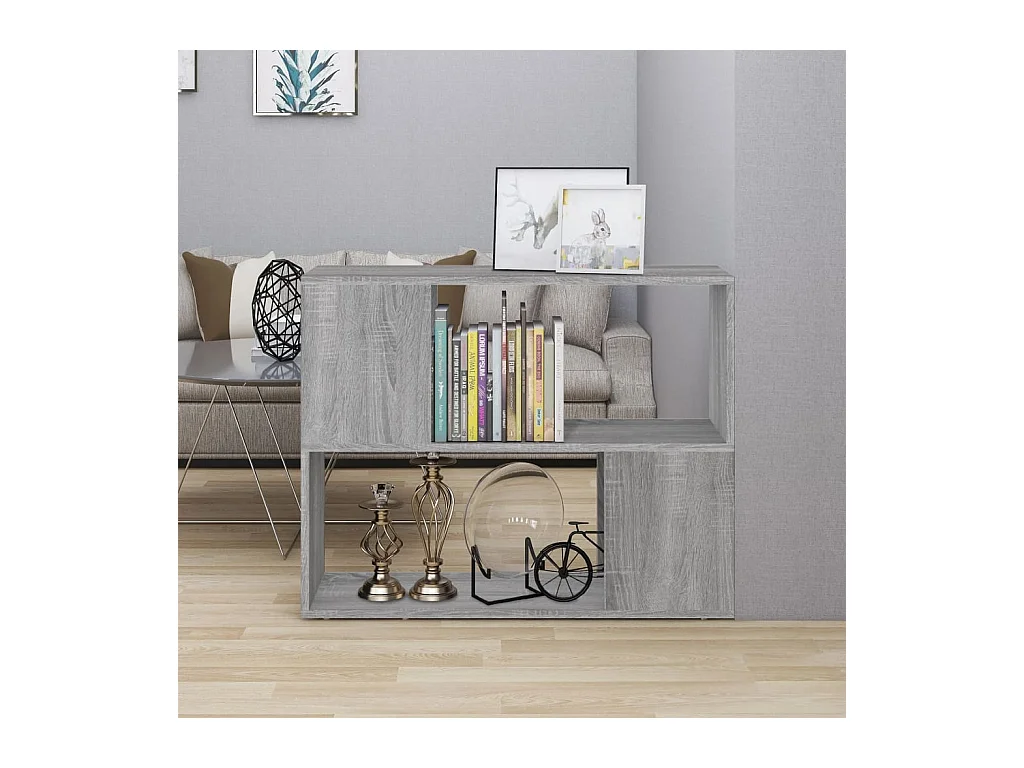 Bibliothèque | Etagère de rangement | Meuble de rangement Sonoma gris 80x24x63 cm
