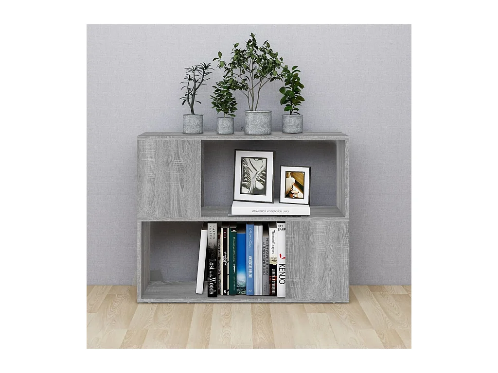 Bibliothèque | Etagère de rangement | Meuble de rangement Sonoma gris 80x24x63 cm