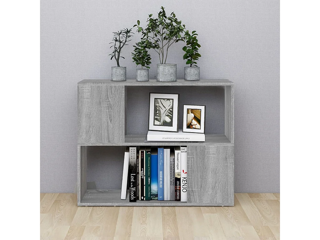 Libreria | Scaffale | Mobile di stoccaggio Divisorio Grigio Sonoma 80x24x63 cm