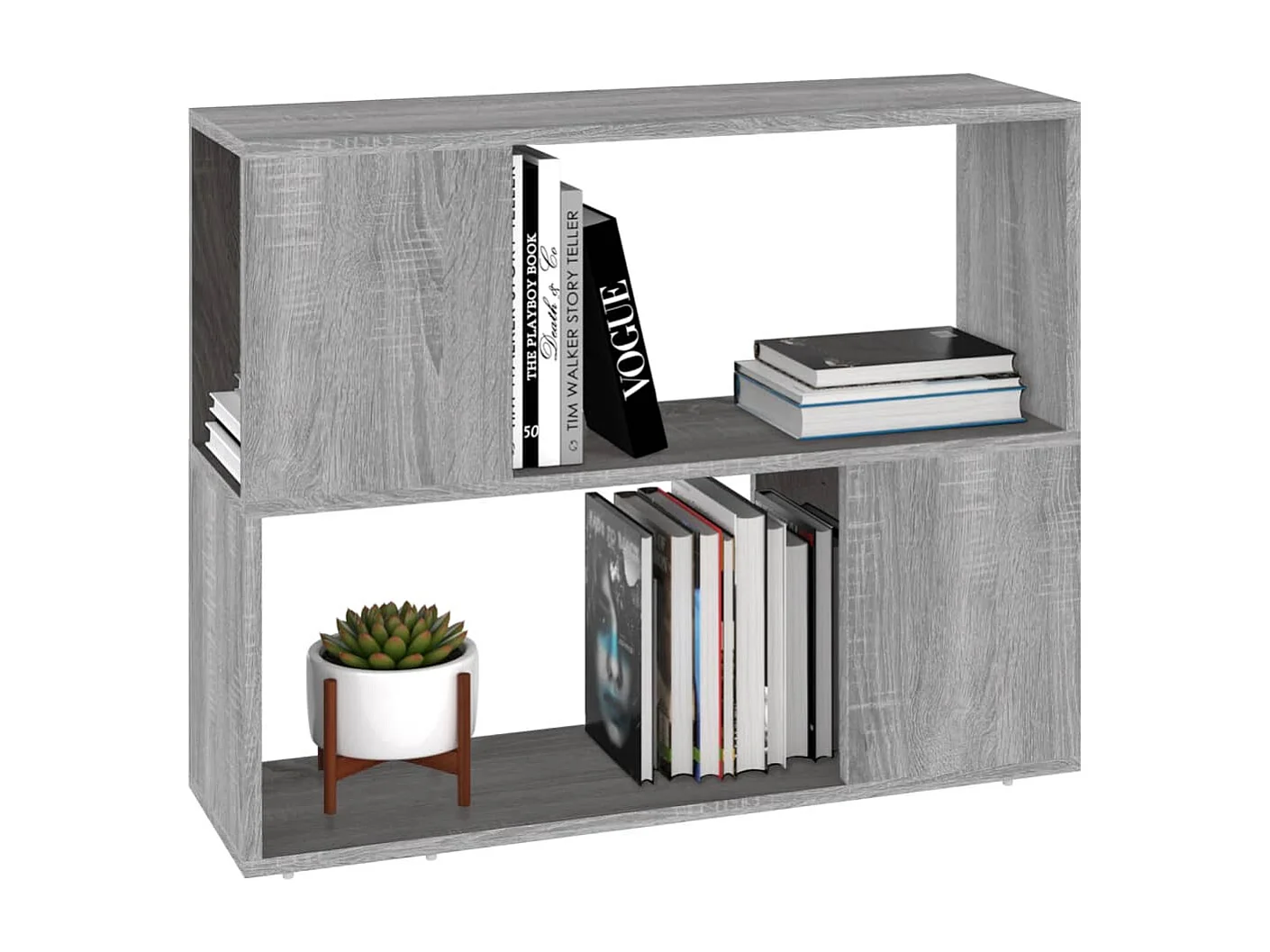 Libreria | Scaffale | Mobile di stoccaggio Divisorio Grigio Sonoma 80x24x63 cm