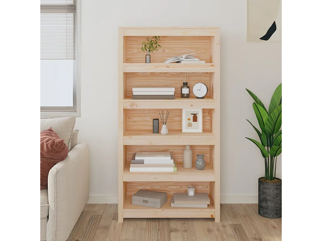 Libreria | Scaffale | Mobile di stoccaggio 80x35x154 cm in Legno Massello di Pino