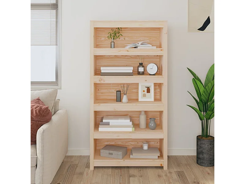 Libreria | Scaffale | Mobile di stoccaggio 80x35x154 cm in Legno Massello di Pino